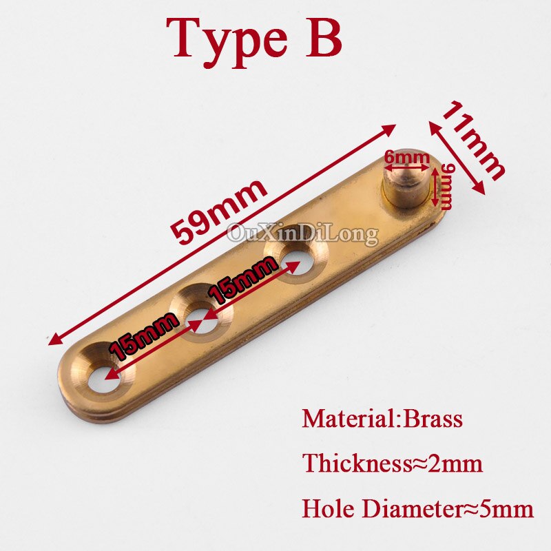 10PCS Pure Brass Invisible Door Pivot Hinges 360 Degree Rotating Inset Hidden Door Hinges Install up and down: Type B