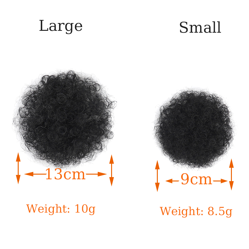 Coque de cabelo afro sintético com clipes para crianças, coque curto e crespo para meninas, extensão de rabo de cavalo encaracolado