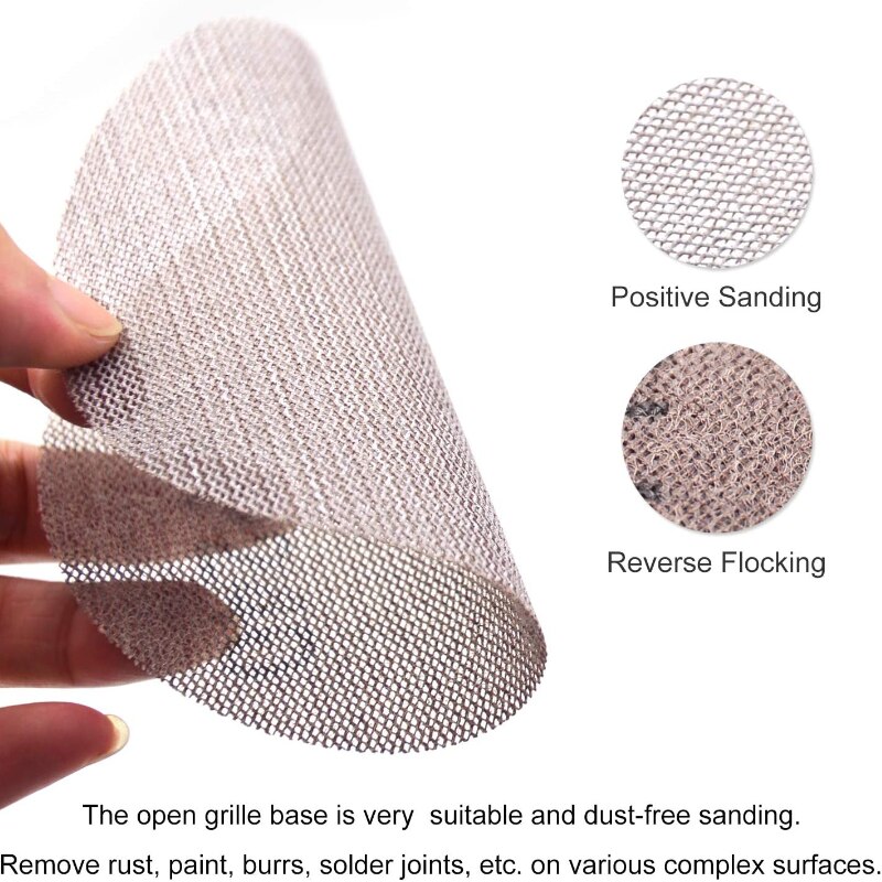 50PCS 6inch 150MM Mesh Sanding Discs Hook &amp; Loop Abrasive Dust Free Disc Anti-Blocking Sharp Grinding Sandpaper for Car Wood