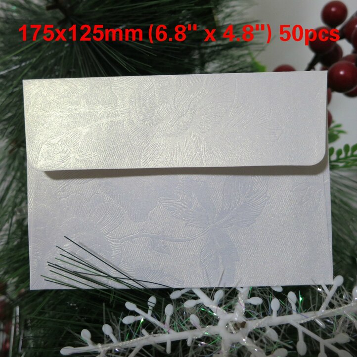 White Floral Embossed Envelope Invitation Envelopes: 175x125mm White50
