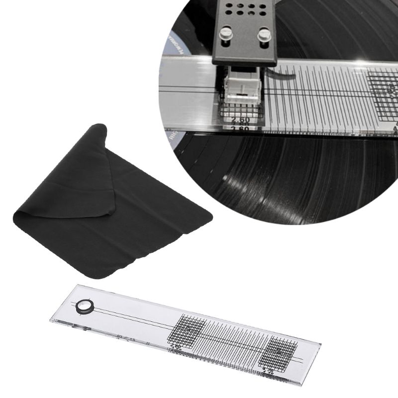 Lp vinyl patron stylus azimut kompensation vinkel kalibreringsmåler justering lineal til fonograf pladespiller