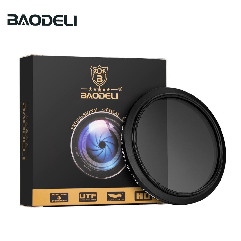 BAODELI Neutrale Dichtheid Filtro Nd Filter Variabele Nd2-400 Concept 49 52 55 58 62 67 72 77 82 Mm Voor camera Canon Dslr Nikon Sony: 58mm