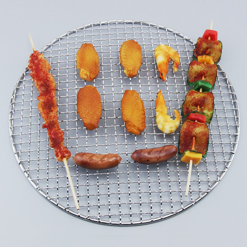 Rejilla redonda de acero inoxidable SS304 para barbacoa, rejilla con agujero cuadrado para secar alimentos y frutas asadas, 38-80cm x 1,8mm