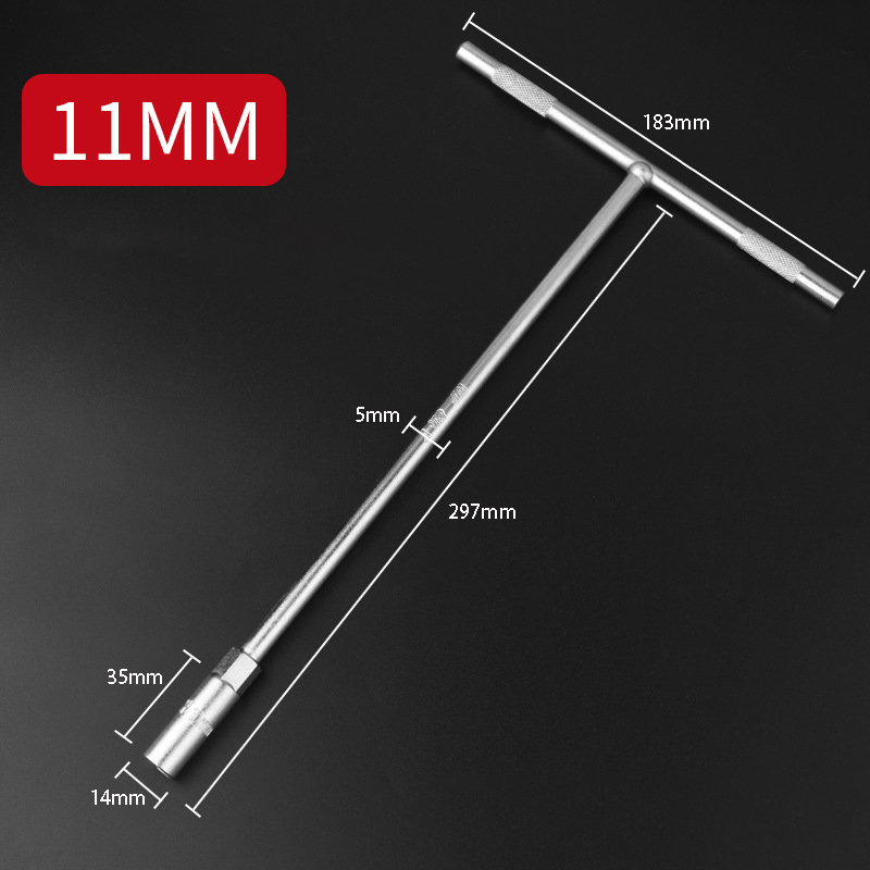 Llave de tubo estilo T de 6-19 Mm, juego de llaves de reparación de conductores mecánicos, herramientas de taller mecánico de coche, llave hexagonal, herramientas manuales: Gris claro