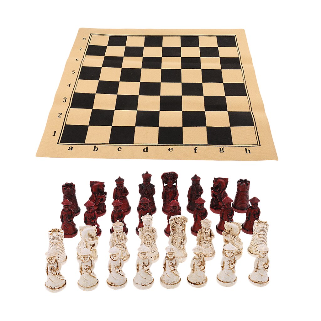 Antique Chess Set Soldiers Chess Pieces Set Collectible