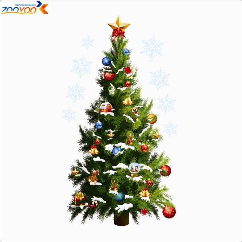 Removable Christmas Tree snowflake star sticker wall decal window mural decal home decor xmas decoration kids wallpaper