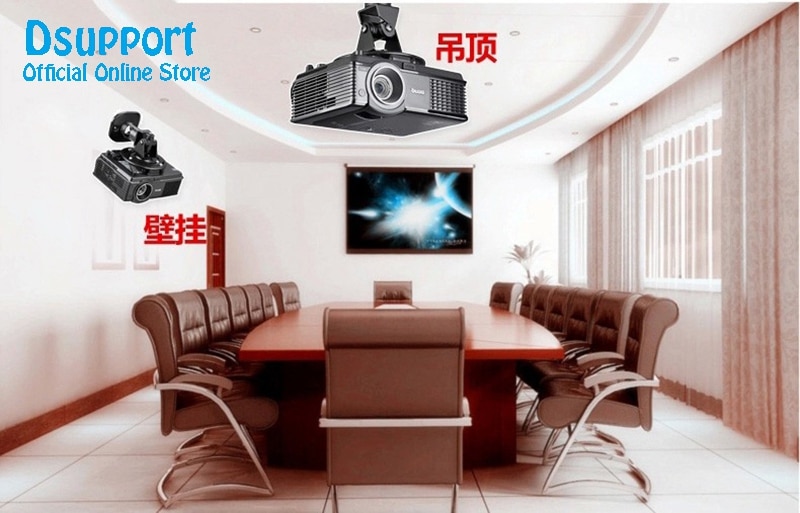 PR01 Aluminum Alloy 360 Degree Universal Projector Mount Bracket Ceiling Wall Hanger Black White