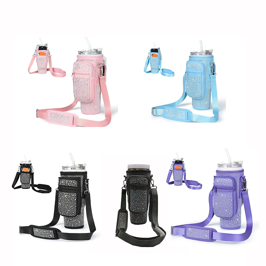 Portable Car Insulation Water Bottle Tote Bag with Phone Bag Suitable for Stanley 40oz Ice Cup Cover Water Bottle Holder Bag