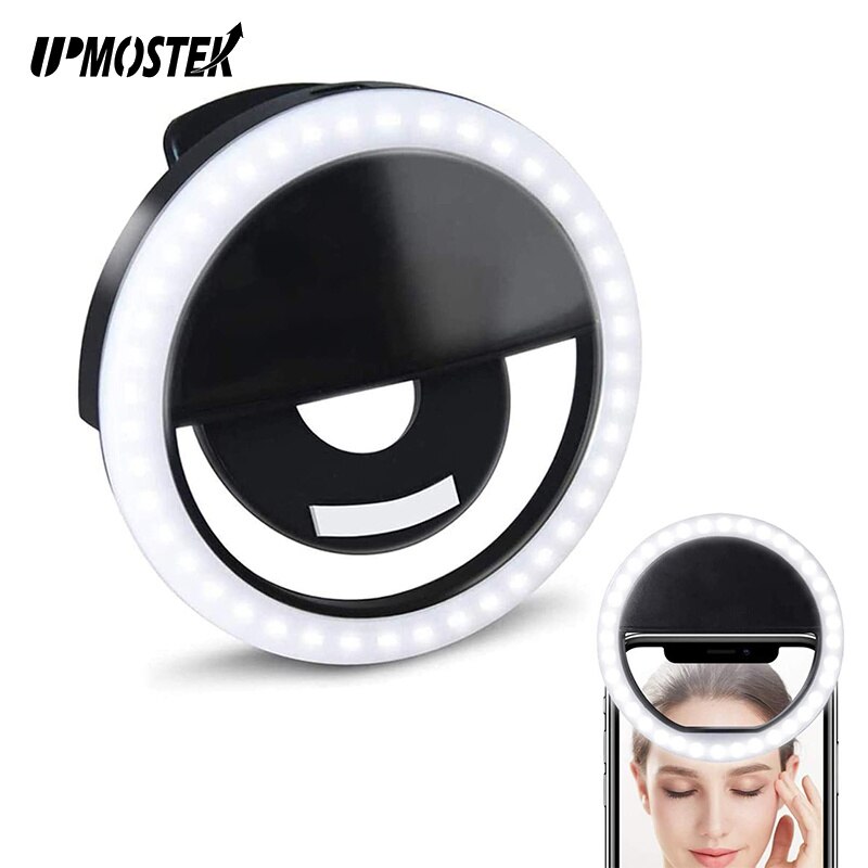 UPMOSTEK Selfie Led Ring Licht für Telefon Wiederaufladbare Blinkt Selfie Lampe Telefon Objektiv Kamera Clip für Alle Smartphone Foto Live