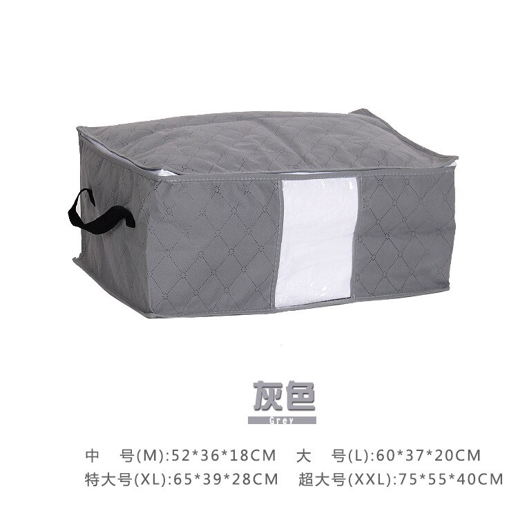 non-woven Draagbare Kleding Opbergtas Organizer Folding Closet Organizer Voor Kussen Dekbed Deken Beddengoed: grey / XL