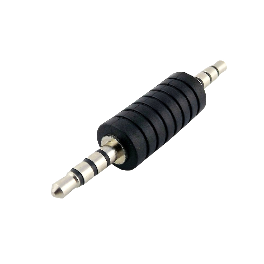 Adaptateur mâle vers mâle 3.5mm, 4 pôles TRRS stéréo, audio, sauna, téléphone, connecteur convertisseur nickelé, noir, 3.5mm, 1 pièce