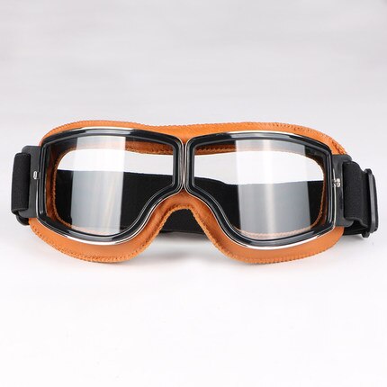 Gafas de cuero de Estilo Vintage para motocicleta, lentes para casco, Jet Retro, novedad: 9