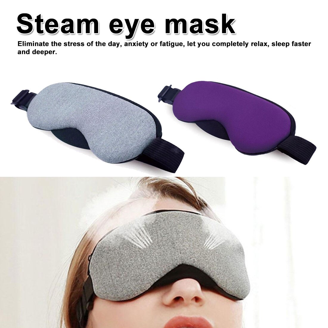 1pcs Temperature Control Heat Steam Cotton Eye Mask Dry Tired Compress USB Pads Eye Care
