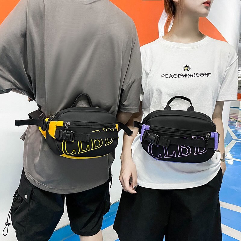 Riñonera de lona para hombre y mujer, bolso de cintura de Unisex, estilo Hip hop, cruzado, para teléfono, de viaje