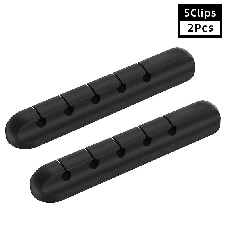 Silikon Kabel Organizer USB Kabel Halfter flexibel Kabel Wickler Verwaltung Clips Halfter Für Maus Tastatur Kopfhörer Schreibtisch: 5Clips-2stücke