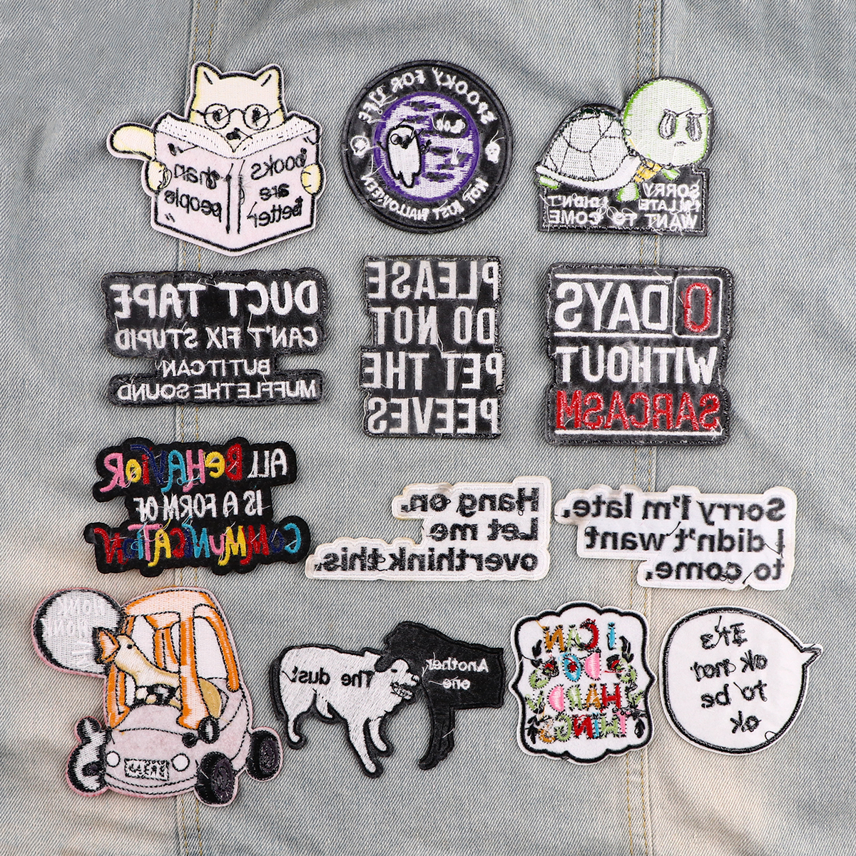 Patch d'oie drôle patchs brodés de dessin animé pour vêtements bricolage fer sur patchs pour vêtements lettres Patch autocollants