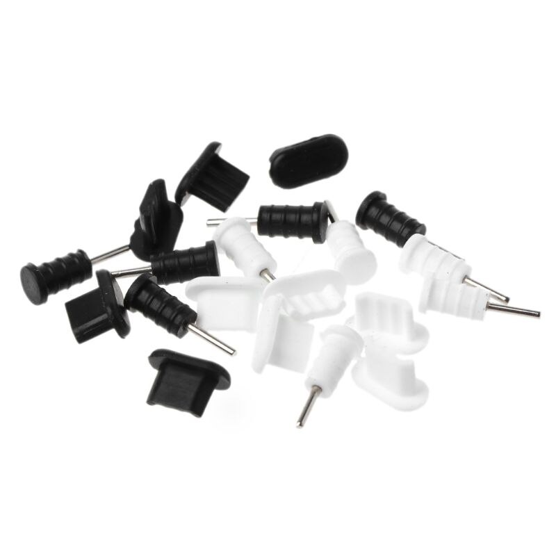 10 conjuntos de carregamento porta micro usb plug proteção 3.5mm fone ouvido jacksets dustproof ferramenta remoção cartão sim para android telefone inteligente