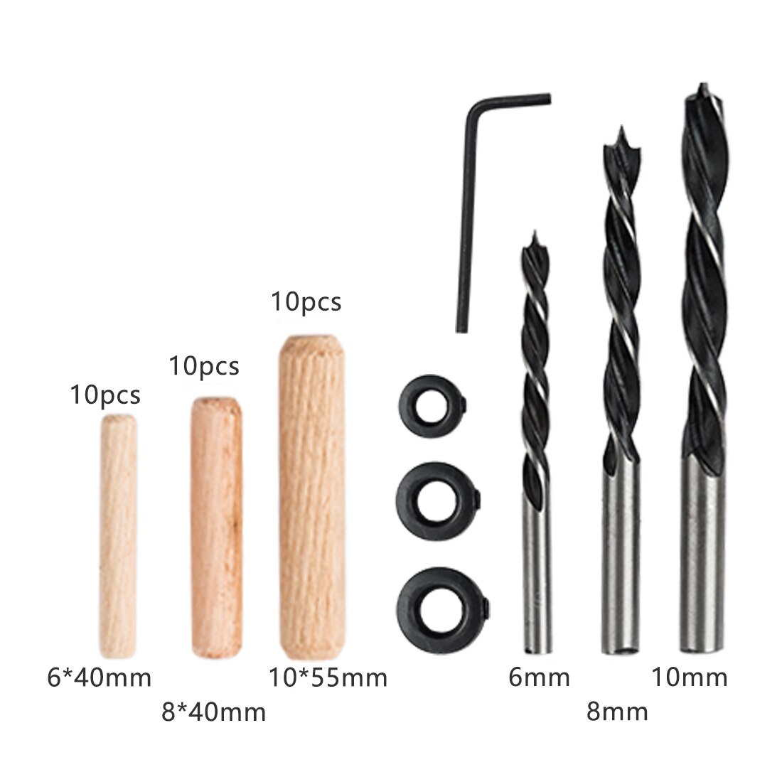 Wood Doweling Jig Handheld Pocket Hole Jig System 6/8/10mm Drill Bit Hole Puncher ABS Plastic Wood Drilling Hole Saw Tools Drill