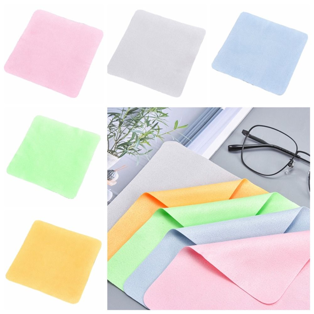 Pano de camurça para óculos, cor sólida, microfibra, limpador de óculos, lente limpa, tela de telefone, pano de limpeza de microfibra feminino