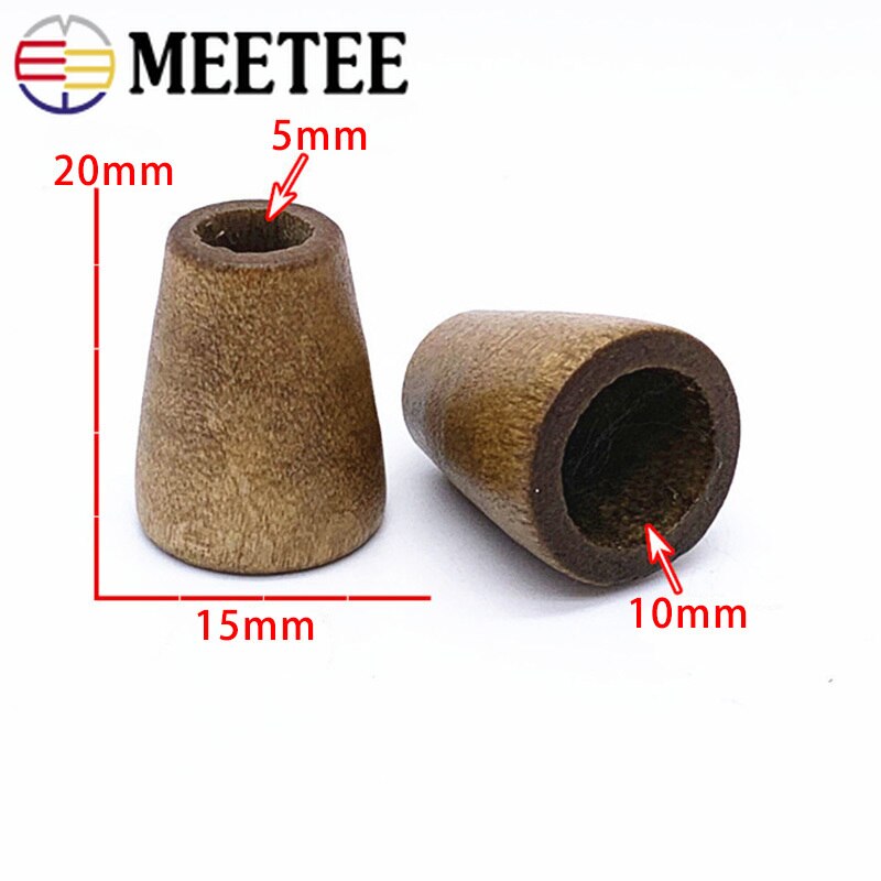 Meetee 20 stk træ trompet vedhæng prop spænde hat reb bælte snor lås gør-det-selv snøre hale klip snor ende tilbehør  ds015