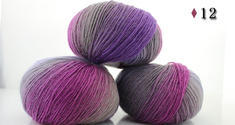 50G/Bal Kleurverloop Rainbow Wol Lijn Baby Wol Bal Breien Gehaakte Garen Ambacht Voor Naaien Diy doek Accessoires 2 Stuks: 12