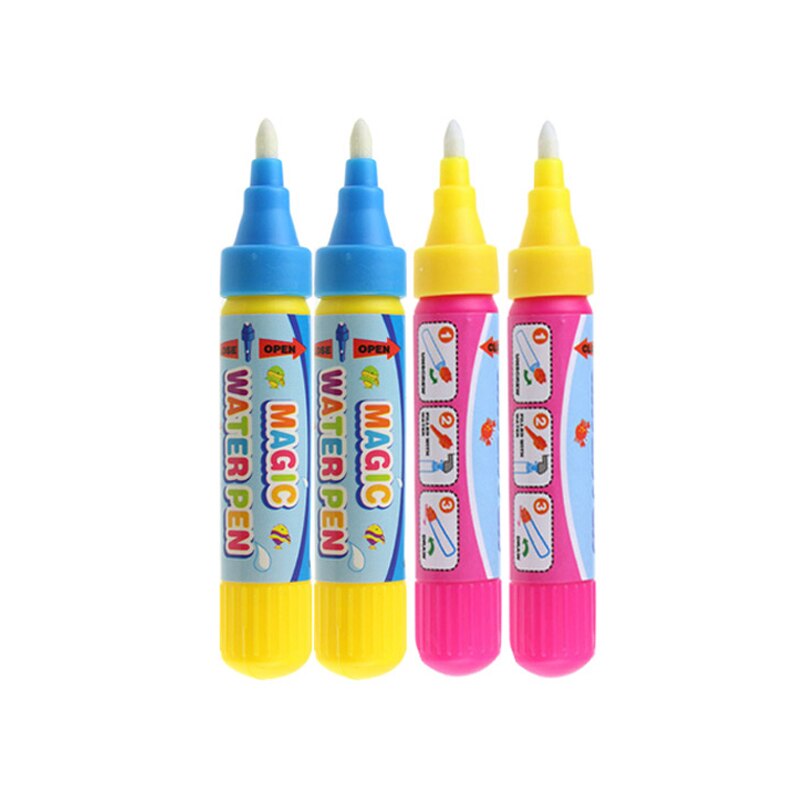 Genanvendeligt ikke-giftigt magisk vand tegne pen/eva stempel legetøj til børn maleri tegne legetøj tilbehør doodle pen uddannelse legetøj: 2 blå 2 lyserøde