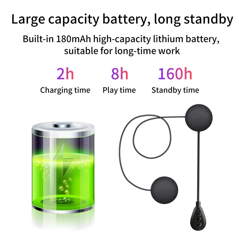 T6 Motorcycle Bluetooth Helmet Headset Wireless Ha... Grandado