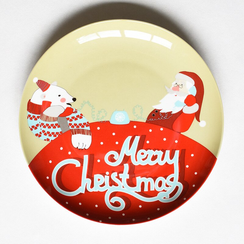 8 tommer juleporcelæn middag tallerken morgenmad køkken tallerkener kage tallerken snack mad dekorativt service: Velsignelse