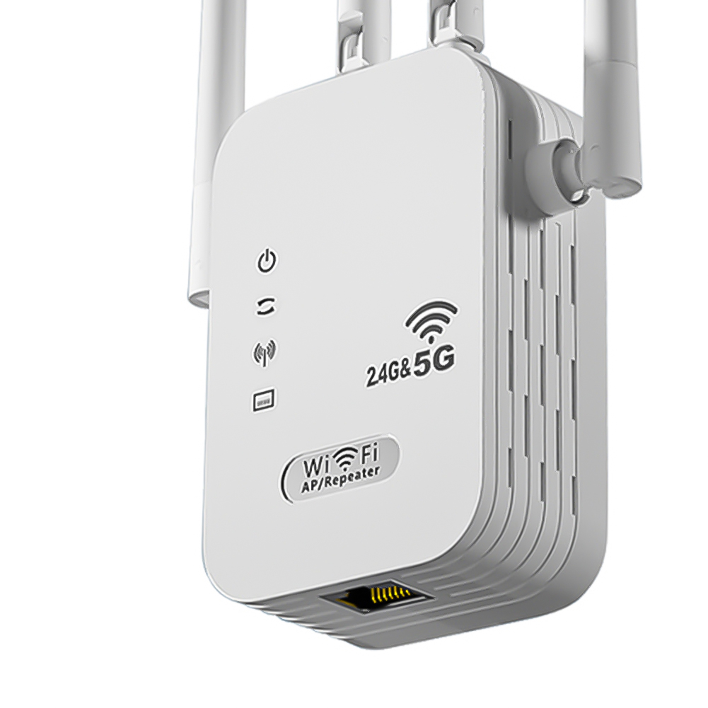Przedłużacz Wi-Fi 1200 Mb/s z portem WAN/LAN Dwuzakresowy wzmacniacz sygnału Wi-Fi 2,4 GHz/5 GHz Wzmacniacz sygnału Wi-Fi dla małego biura w domu