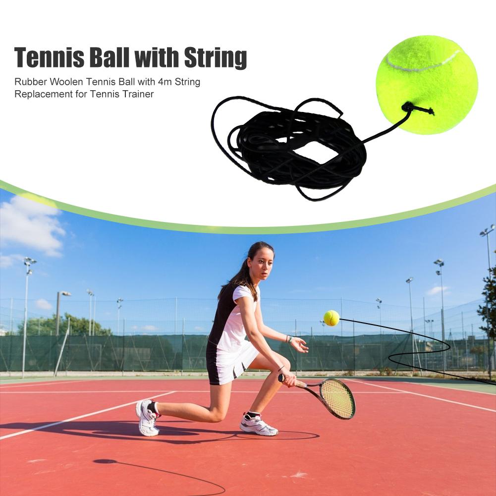 Durable Tennis Balls Wear-resistant Racket Rubber Woolen Tennis Ball with String Training Equipment for Beginner