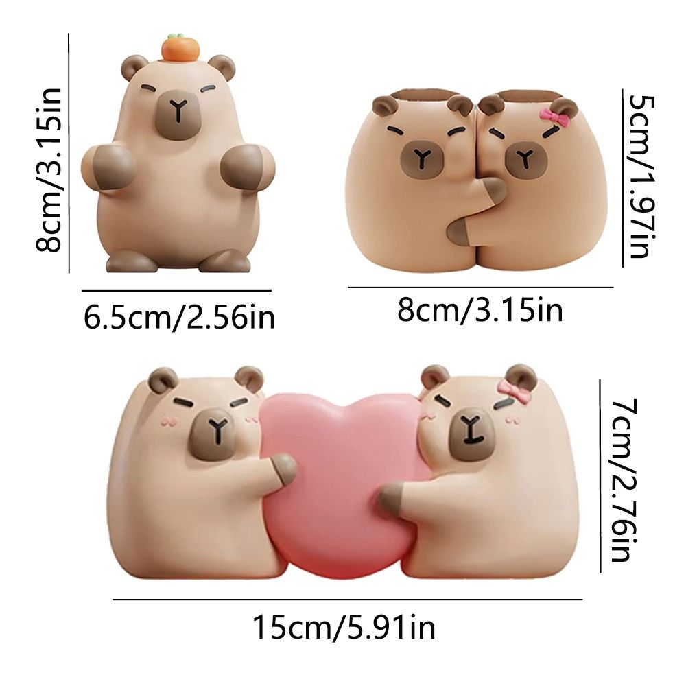 Multi-functional Capybara Toothbrush Holder Drain Hole Hanging/Free Standing Couple Toothbrush Rack Space Saving Stable
