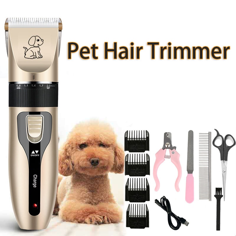 Cão máquina de cortar cabelo pet aparador de pêlos filhote cachorro grooming barbeador elétrico conjunto gato acessórios lâmina cerâmica recarga profissão suprimentos