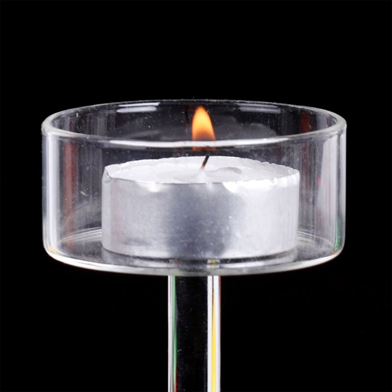 High Glass Candlestick Transparent Decoration Home Table Center For Family Bedroom Wedding Party Romance