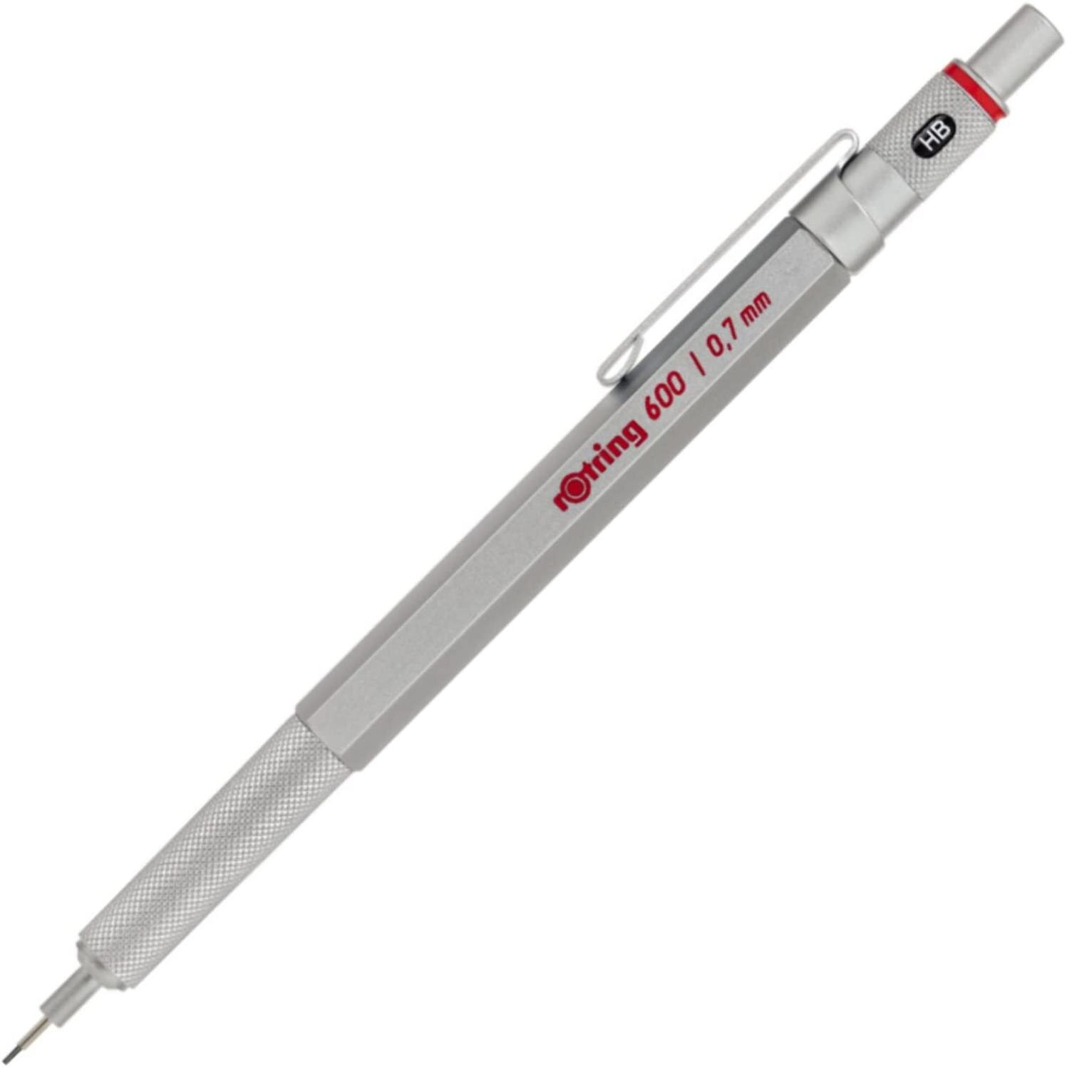 Rotring 600 Mechanical Pencils 0.5mm 0.7mm Drawing Sketching Pens Metallic Body Hexagon Holder