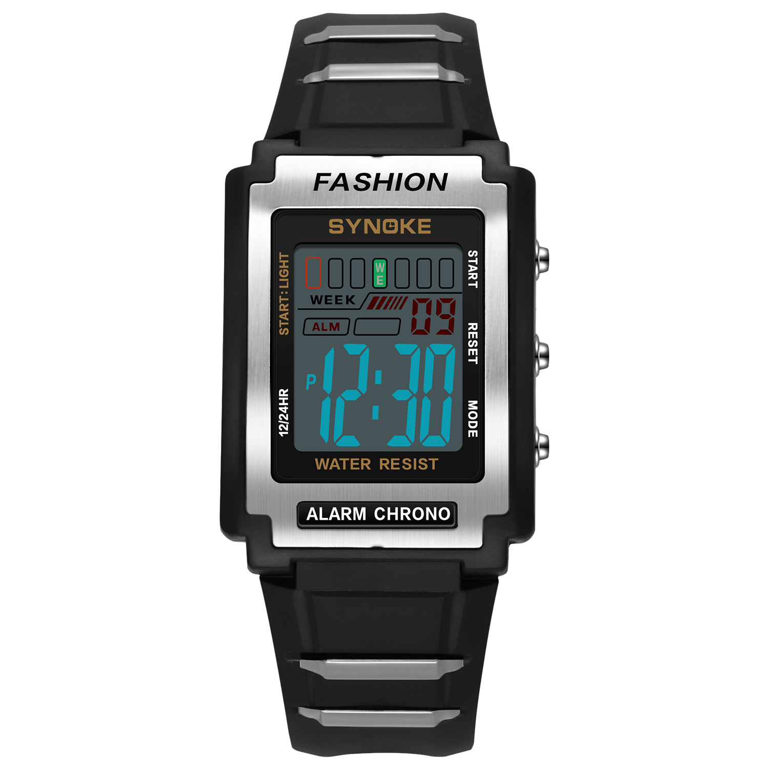 Digitale horloges voor heren Waterdicht 31 mm Ultradun elektronisch polshorloge Chronograaf Sport SYNOKE horloge