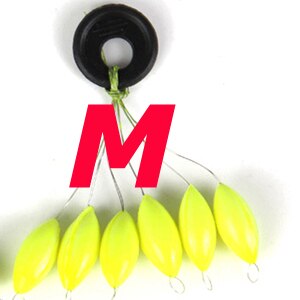 [10set=60pcs] Seven-star Oval mini fishing float Space beans Easy Use Floater are put on the like a stopper and be fixed: Yellow M