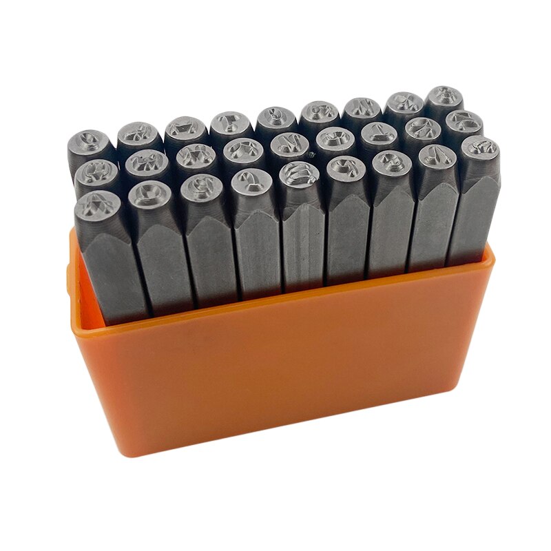 Uppercase/ Lowercase Alphabet Metal Engraving Stamp Set - Bridgette - 27 pcs Basic Bridgette 3mmMetal Stamp Set WWO66: English capital