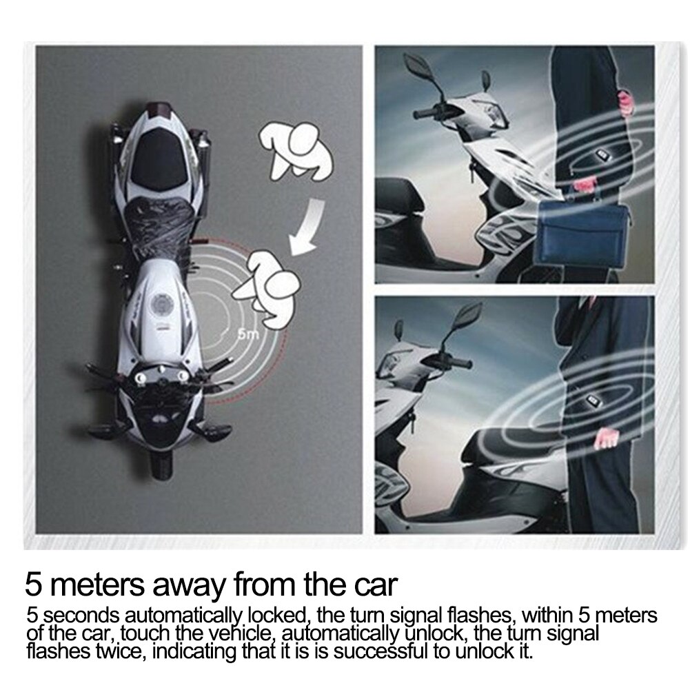 Motor Alarm Apparaat 2 Way Anti-Diefstal Systeem Scooter Inbraak Trillingen Alarm Afstandsbediening Motor Universele 2V Auto-lock Accessoire