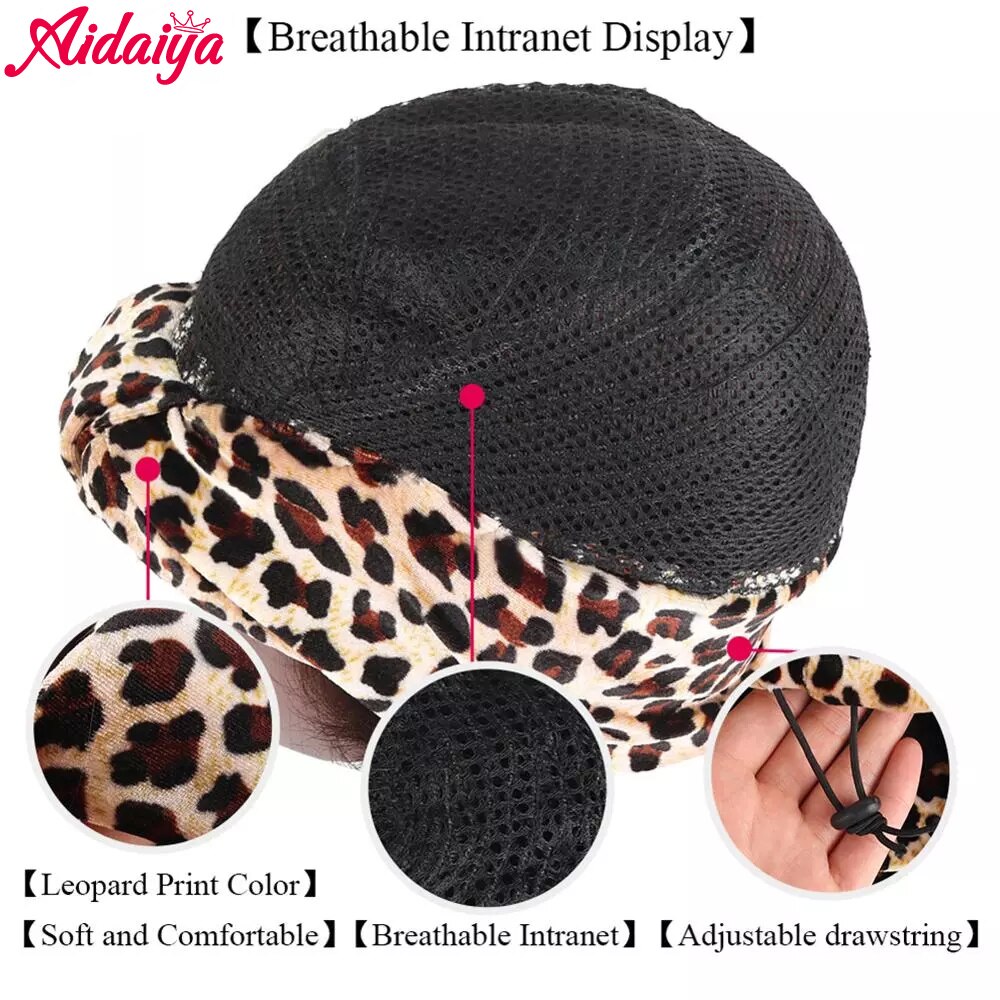 Aidaiya-Peluca de cabello sintético para mujeres negras, pelo corto Bob, con cordón ajustable, turbante, diadema, peluca recta Natural