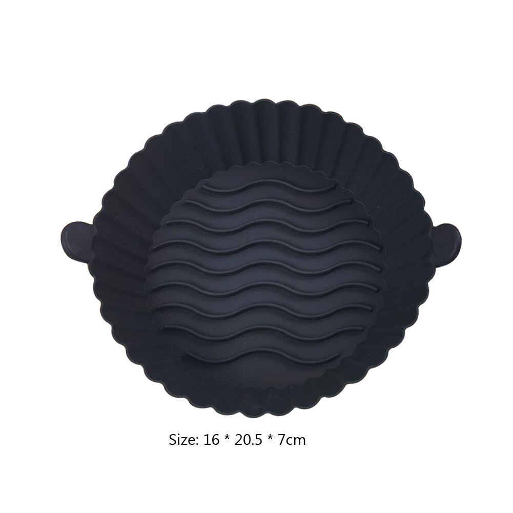 Air Friteuse Liner Non-stick Herbruikbare Siliconen Friteuse Mand Steamers Lucht Friteuse Siliconen Olie Papier Huishoudelijke Barbecue: Black