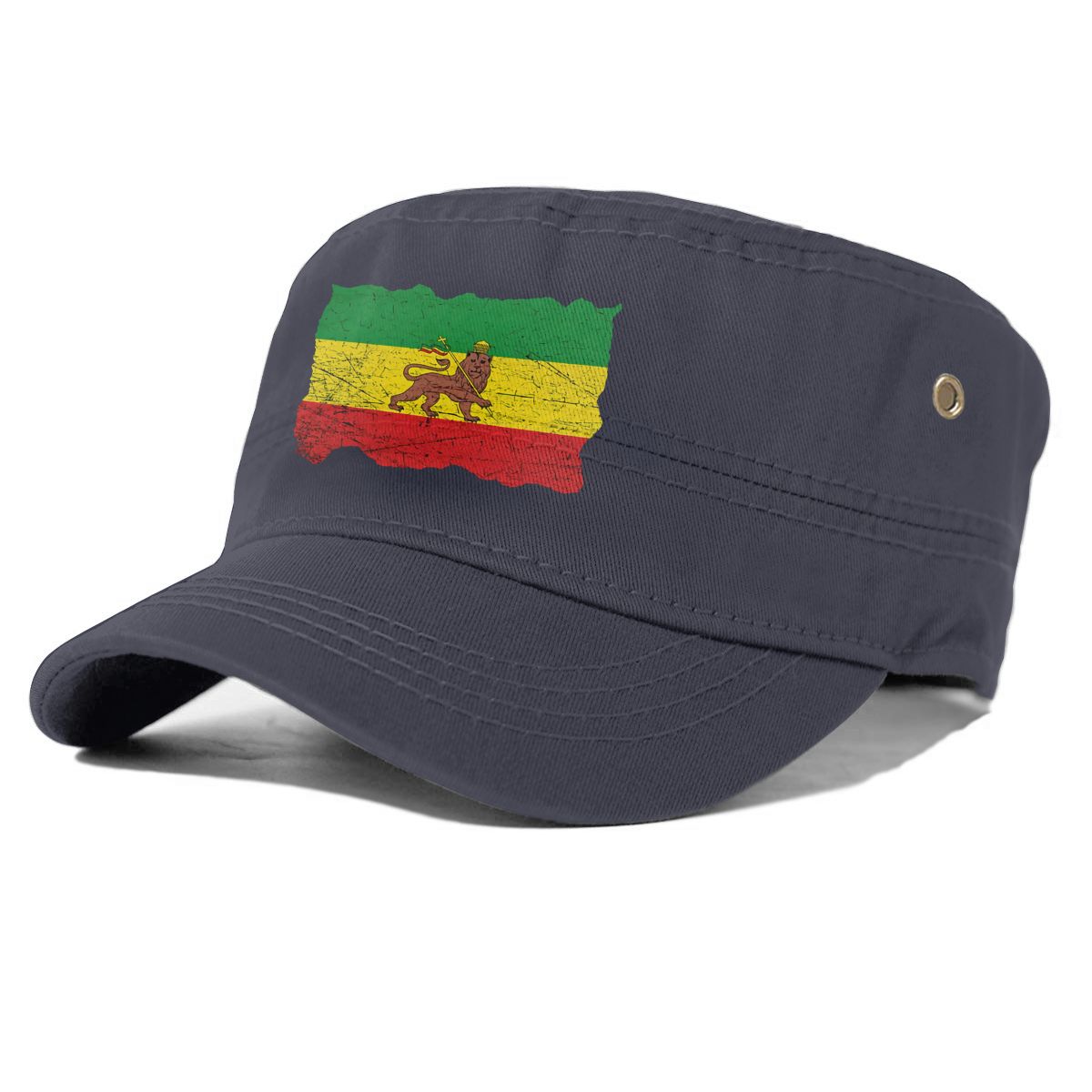 Ethiopia rastafari flag rasta babylon irie ska baseball cap hip hop hat man hat baseball snapback cap women bucket hat: Navy