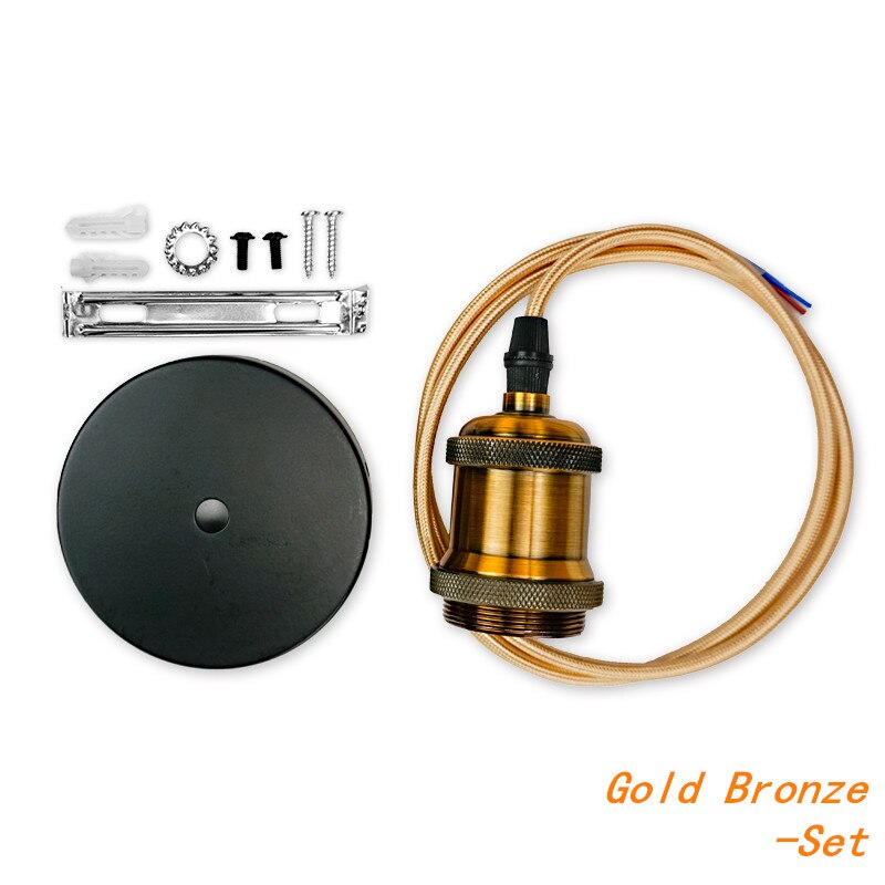 4pcs/lot E27 Lamp Holder Vintage Edison bulb Base E26 Screw Bulb base 110V 220V Socket Retro Fittings Fixture Pendant lights: Gold Bronze set