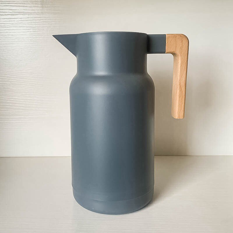 1l glasforing vakuumkolbe vandkande flasker hjemmekontor stor isolering lækagesikker termokande til kaffe te termisk: Grå- b