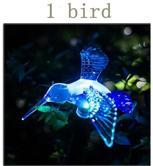 Lampe solaire étanche d'extérieur, décoration pour jardin, papillon, oiseau, libellule, chemin moderne, RGB lampe de jardin solaire LED, décoration pour pelouse: 1 bird