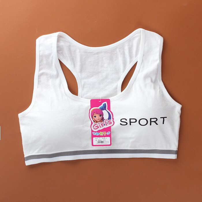 Cotton Training Bra 6-12 Years Girls Bra Breathable Girl Underwear Kids Teenage Children Student Sport Underwear Lingerie Bra: White girl underwear