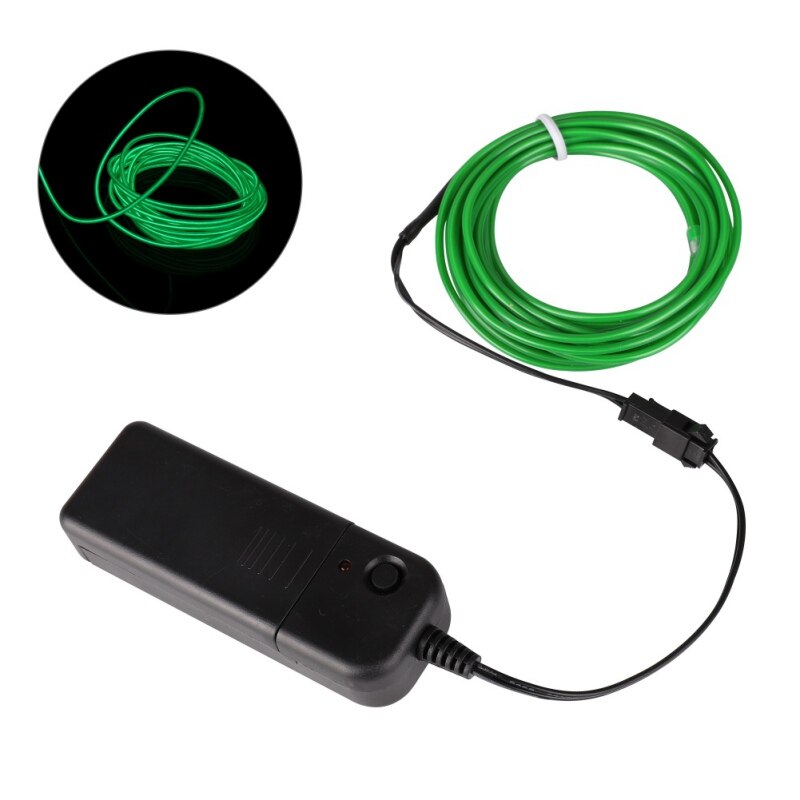 1m el tråd maske vandtæt led strip lys neon lys glød lys line reb rør kabel til fest kostumer glødende maske: Grøn