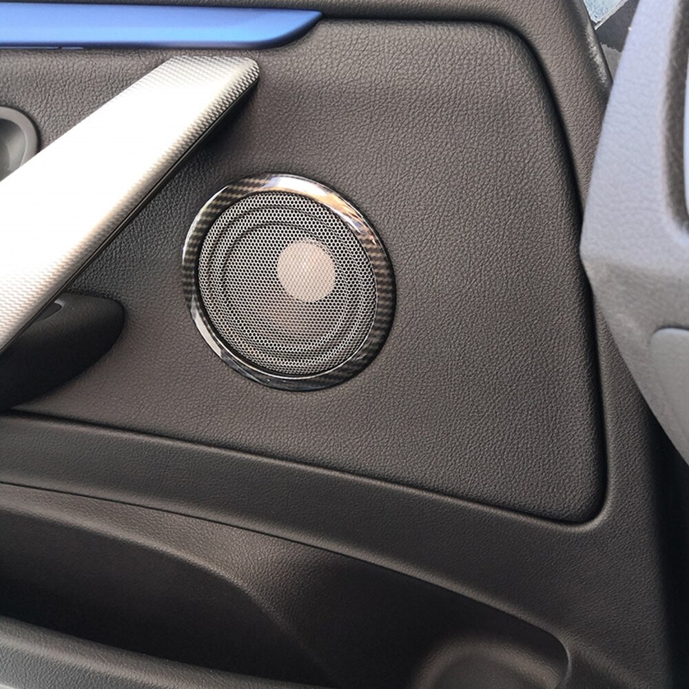 Embellecedor de marco para altavoz de puerta de coche, para BMW F30, F34, 3GT, Serie 3, color de fibra de carbono, midrange, tweeter, decoración de altavoces con tapa