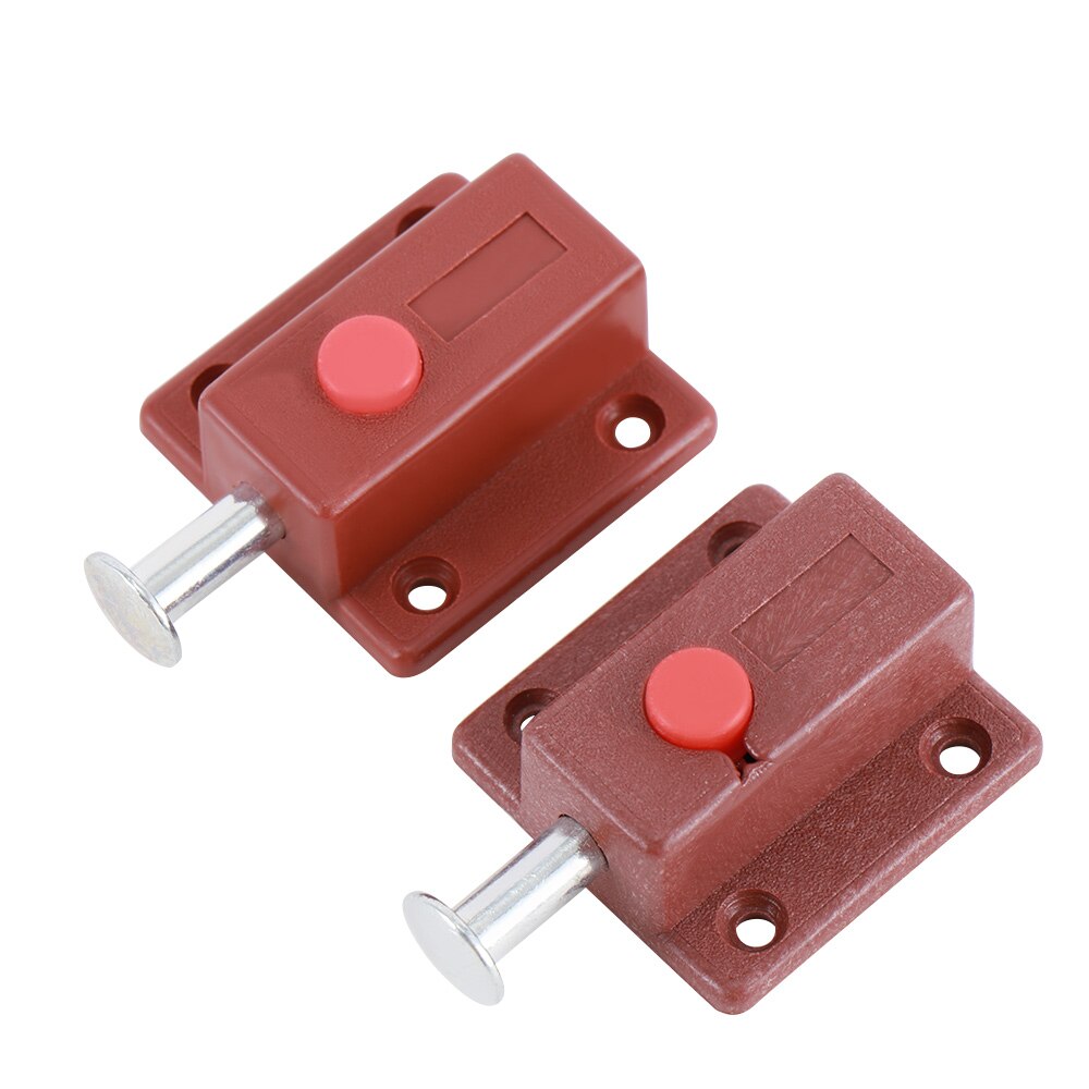 Window Cabinet Push Button Spring Load Automatic Door Bolt Latches Lock Home Improvement Accessories: 2 pcs