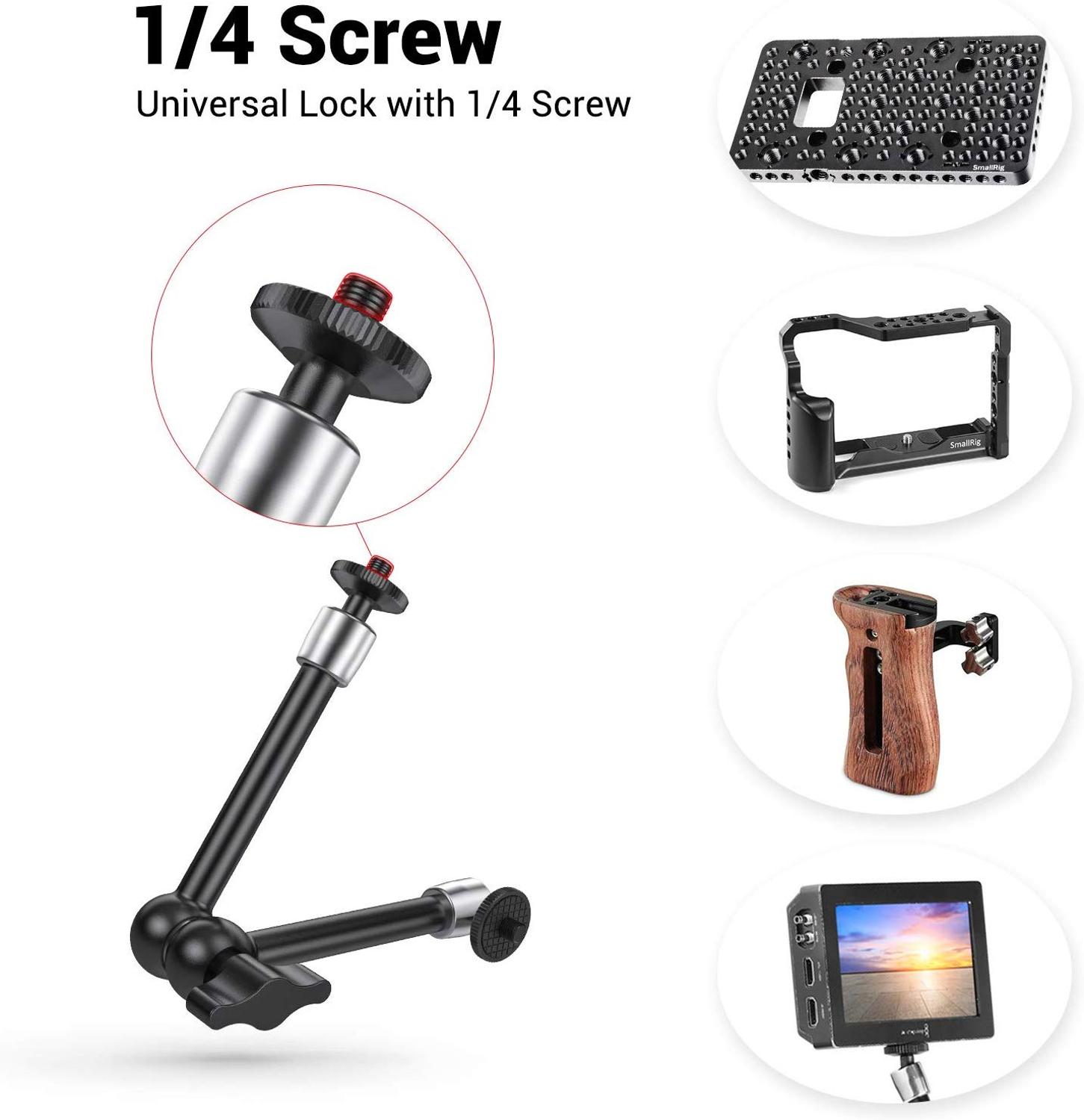 11 inch Adjustable Power Articulating Magic Arm with Both 1/4" Thread Screw for LCD Monitor/LED Lights