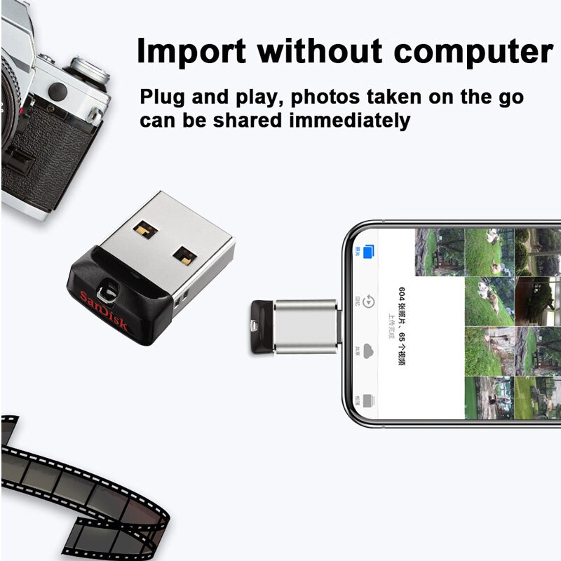 SanDisk pendrive pamięć usb 64GB przejściówka do złącza lightning pen drive dla iPhone 11x8 7 7Plus 6 6s 5 se i ipada pen drive cle pamięć usb długopis muminki długopisy флешка pamięć usb pamiec usb pendraiver
